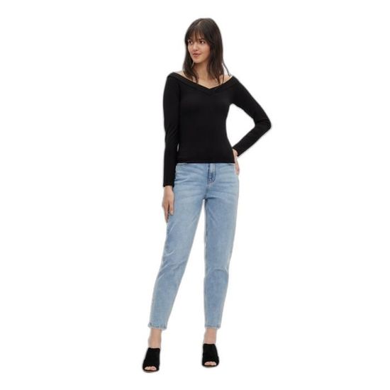 TrendiMax T-shirt à Manches Longues Femme - Col En V Profond Stretch Confortable - Basique Décontracté Ultra Doux