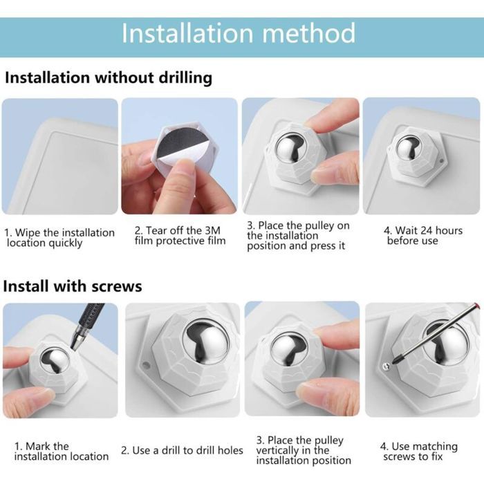 Aexit Lot De Roulettes Pour Meubles De Porte Coulissante Argenté 3,3 Cm De Diamètre