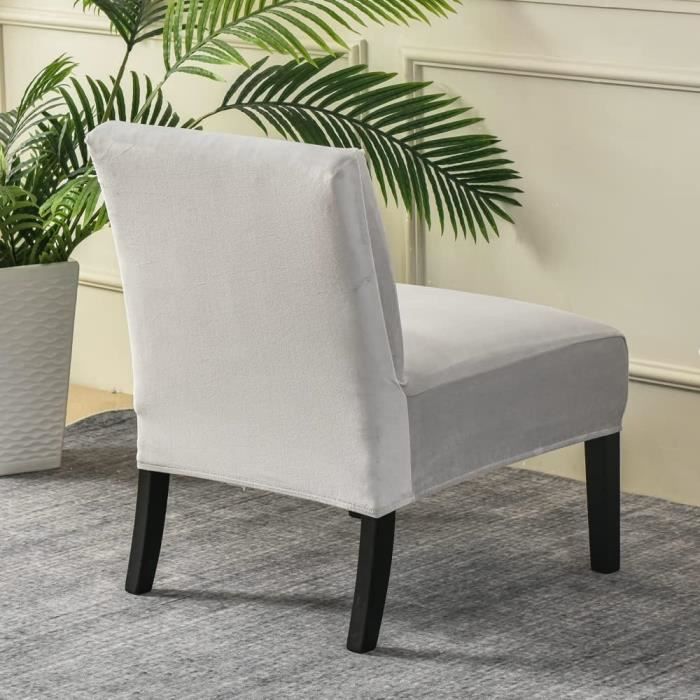Housse De Chaise Sans Accoudoirs - Couverture Extensible Pour Fauteuil D'Appoint, Salon - Tissu Doux Anti-Froissement - Lavable En Machine