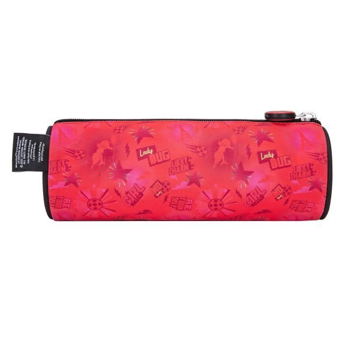 mybagstory - Trousse Miraculous Fille – Noir - Enfant - Ecole - Maternelle - Garderie - Primaire - Trousse Fille – Idée Cadeau – 21,5 cm, Noir - Miraculous - Trousse - 21,5 Cm, Enfant, Classique