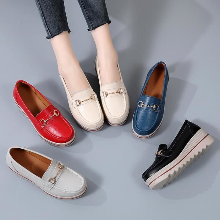 Mocassin femme sales en cuir souple