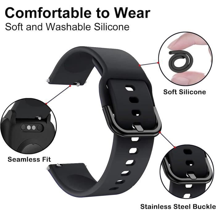 Harikiri Silicone Band Compatible With Veryfitpro ID205L,19mm Soft Strap For Fitness,GRV,Willful,Popglory,Blackview,UMIDIGI,ID205S ID205G ID215G ID216 SW020 SW023 WF021 WF025 Uwatch3