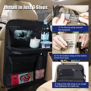 Organisateur De Voiture Enfant 2 Pièces - Table Pliante Et 10 Poches Pour Voyages