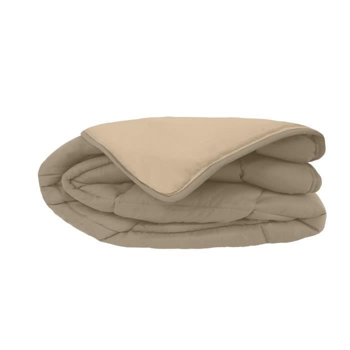 CALGARY - Couette Chaude Microfibre 400gr/m² - Taupe & Lin 220 x 240 cm