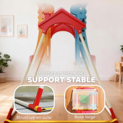 Balançoire pour Enfants - AIYAPLAY - Double Siège Face à Face - Charge 30 Kg - Structure en Acier - 114x94x134,5cm - Multicolore - Jeux - Jouets Balançoire pour Enfants - AIYAPLAY - Double Siège Face à Face - Charge 30 Kg - Structure en Acier - 114x94x134,5cm - Multicolore - Jeux - Jouets