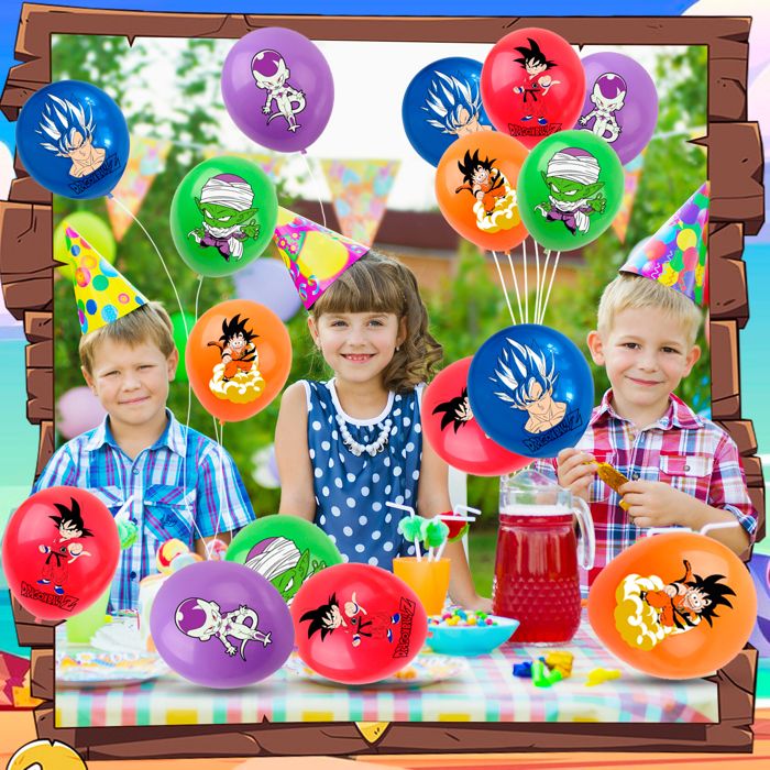 Kit Déco Anniversaire Dragon 7 Ans - Décoration Complète Pour Fête Enfant : Ballons, Vaisselle, Nappe, Cupcakes - 100 Pièces