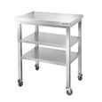 Table de travail en inox Bar 500x500 mm avec 2 ?tag?res inf?rieures sur ...