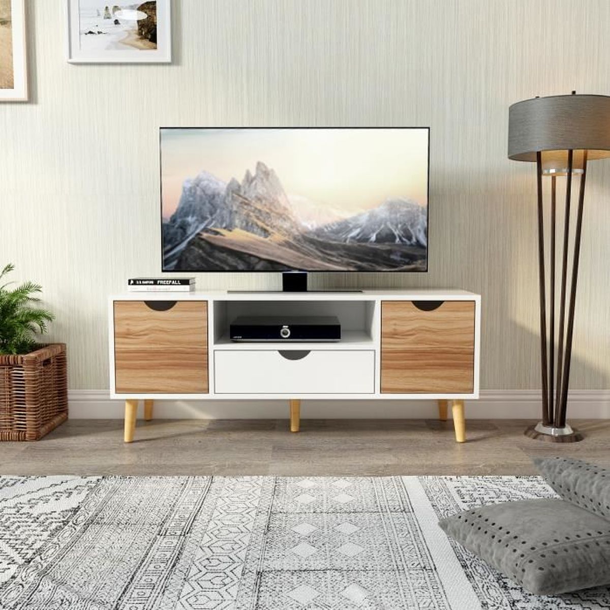 BuffetMeuble de Rangement avec 2 Portes, Une Etagère de Rangement