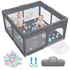 Parc Bébé, Centre D'activités Pour Enfants, Modulable, Grand Parc De Jeux Avec 50pcs Boules Plastiques, Pour La Maison (126x126x66cm, Bleu Marine