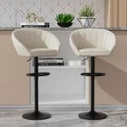 MIPAN - Tabouret de Bar - Lot de 2 Chaise Bar Haute en Tissu - Avec Repose-Pieds Tabourets Hauts - Pour Bar/Cuisine (Beige)
