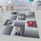 Tapis d'Enfant Chambre - Titan - Football Coupe - Gris - 120 x 170 cm - 100% Polypropylène - SIMPEX