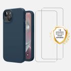 Coque de téléphone - EVETANE - iPhone 14 - Antichoc - Silicone - Bleu Marine