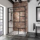Paroi de douche fixe à l'italienne - Schulte - Walk In industriel - Verre de sécurité 6mm - Profilé noir