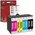AUMOK Pack de 8 cartouches d'encre compatibles Epson 604XL pour XP-2200/2205/3200/4205 et WF-2910/2930/2950