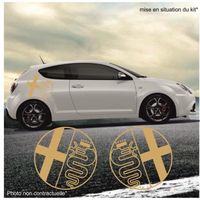 Alfa romeo logo rond latérale X 2 - OR - Kit Complet  - Tuning Sticker Autocollant Graphic Decals