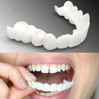 1pcs (dentier supérieur dents) réutilisable adulte snap on sourire parfait blanchissant prothèse fit flex cosmétique dents confort