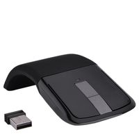 Hililand souris arc Souris de souris tactile sans fil pliable 2,4 GHz + récepteur USB pour PC / ordinateur portable / Smart TV noir