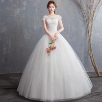 Robes de mariée une épaule flush bride de mariage version coréenne de fleurs tridimensionnelles mince robe de mariée princesse