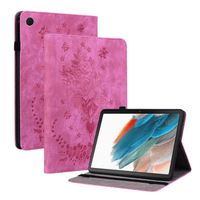 Coque pour Samsung Galaxy Tab A9 PLUS 11" Cuir PU Housse Portefeuille avec Folio Étui Flip Case,roses roses et papillons MGH