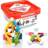 SmartMax - Build & Learn,Magnetic Discovery Construction Set with 2D & 3D Challenges,100 Pieces,1+ Years