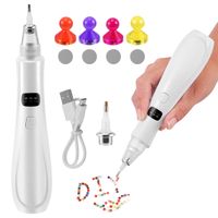 Stylo électrique Rechargeable Pour Diamond Painting - 3 Niveaux D'aspiration, 2 Embouts, Batterie 400mAh - Accessoire Créatif Précis