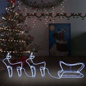 PERSONNAGES ET ANIMAUX Décoration de Noël Renne et Traîneau Multicolore-Pour Jardin D'Extérieur-576 LED Lumière