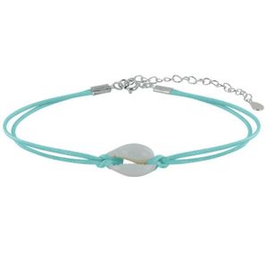 Bracelet Extensible Coquillages Naturosphère - Blanc, Réglable, Style Marin