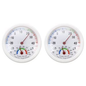 HU Thermometre hygrometre aiguille Cadran rond TESTEUR exterieur interieur blanc 