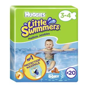 COUCHE Couche de bain HUGGIES Little Swimmers - Taille 3/4 - Maxi Pack 20 couches