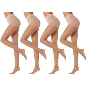 COLLANT Collant Femme DIAMANTINO  Pack de 4 Collants Voile Beige Resistant