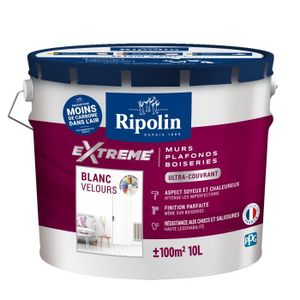 PEINTURE - VERNIS Peinture Extrême murs et plafonds - Blanc velours - RIPOLIN - 10 L