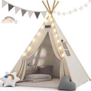 Dream House Tente pyramidale de camping en toile de coton 3 saisons pour 2  à 3 personnes