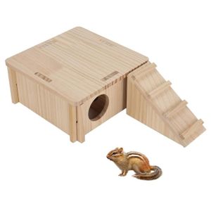 ACCESSOIRE ABRI ANIMAL VGEBY cachette en bois de cochon d’Inde VGEBY Cachette en bois de hamster Maison de Hamster en Bois, Toilette animalerie jouet