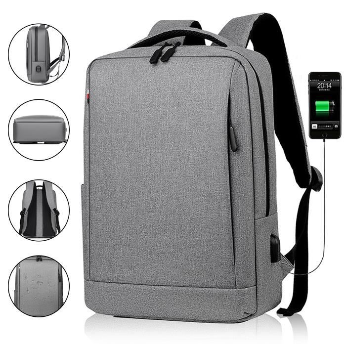 Le sac à dos pour ordinateur portable BOPAI : sac à dos USB étanche antivol  15,6
