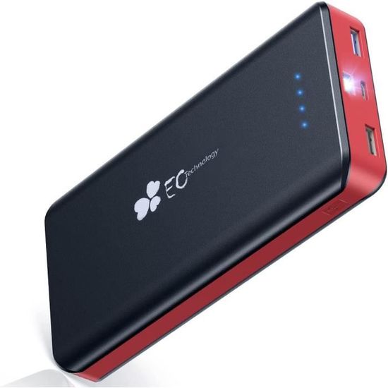 EC Technology Batterie Externe 22400 mAh, PD 20 W QC 3.0 Charge Rapide  Power Bank USB C avec Lampe de Poche, Chargeur Portable[225] - Cdiscount  Téléphonie