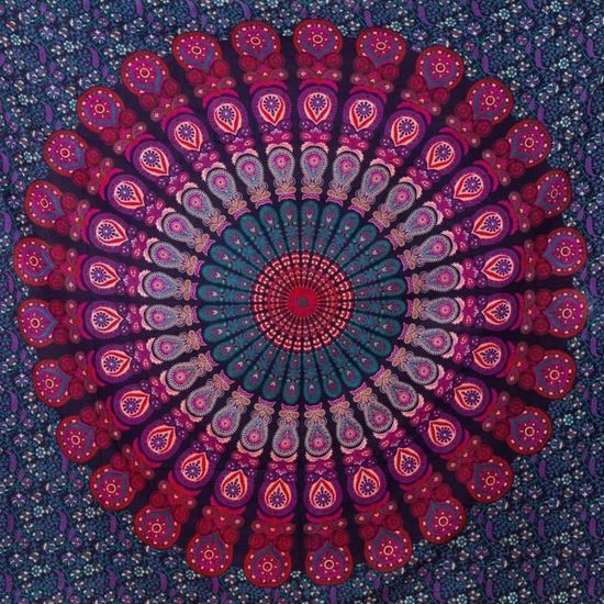 Tenture Murale Mandala RAJRANG - Style Bohème 229x214cm En Coton