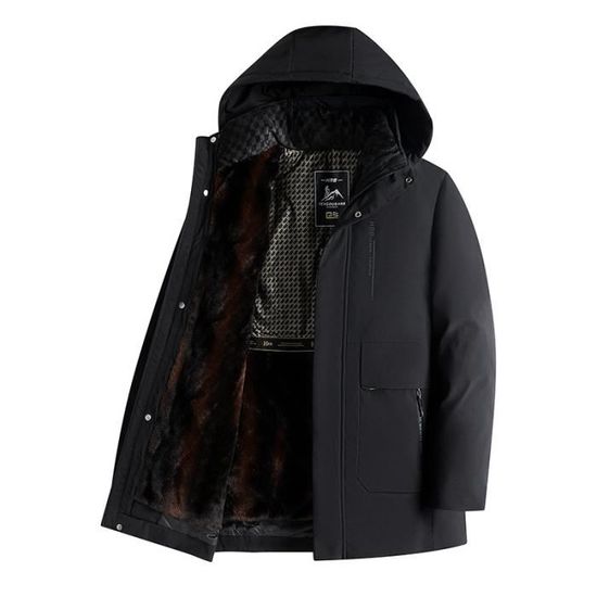 Manteau Homme Hiver Léger Avec Capuche - Veste Polaire Mi-saison, Coupe-vent, Poches - Idéal Randonnée, Ville, Voyage - 13