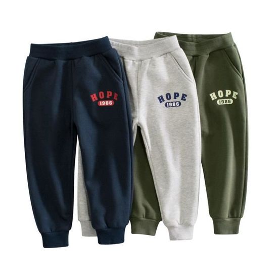 Pantalon de Survetement en Polaire Bebe Enfant Garcon Lot de 3 Alphabet Pantalon Jogging Bleu Cdiscount Pret a Porter