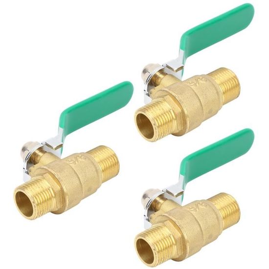 Valve à Bille Climatisation 1/4 SAE - Pour R134A R22 R410A, Laiton, Droite, Qualité HVAC