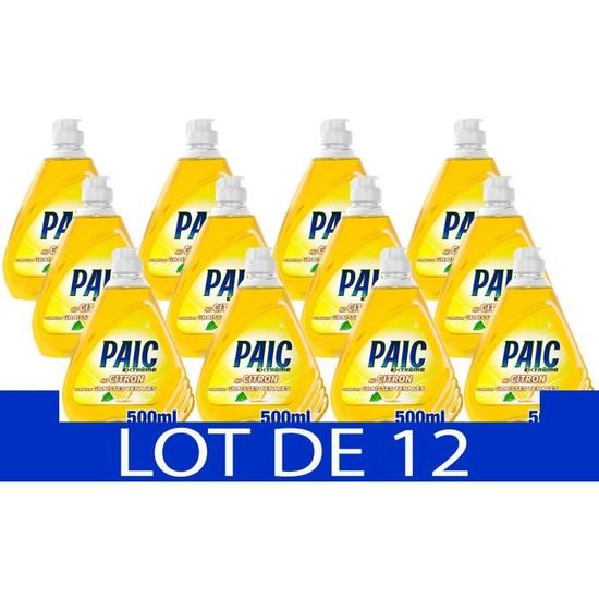 Lot de 12] PAIC Liquides Vaisselle Extrême Citron - 500ml - Cdiscount  Electroménager