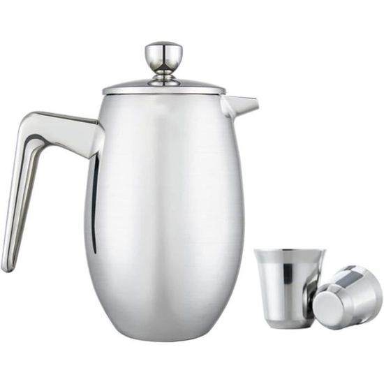 Cafetière à Piston Nozzy – 350 Ml – En Verre Borosilicate Et Acier Inoxydable – Filtre Fin – Pour Café Et Thé – Base Antidérapante