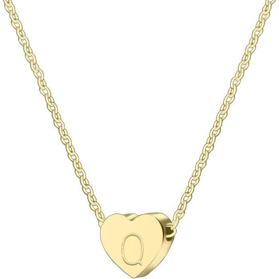 Collier Pendentif Initiale En Acier Inoxydable - Lettre De A à Z, Chaîne Minimaliste - Doré, Pour Femme Ou Fille