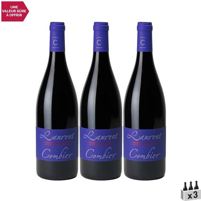 Crozes-Hermitage Cuvée L Rouge 2020 - Lot de 3x75cl - Domaine Combier - Vin AOC Rouge de la Vallée du Rhône - Cépage Syrah