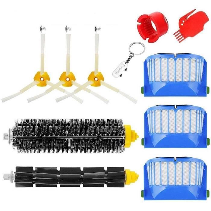 Kit brosse pour iRobot Roomba série 600 - Kit de 10 pièces accessoires pour aspirateur robot.
