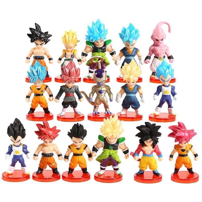 Dragon Ball Mini Figurine16pcs Figurines Dragon Ball Gâteau Cake Topper Mini Figurine PVC Goku Personnages Figure pour Enfants Anima