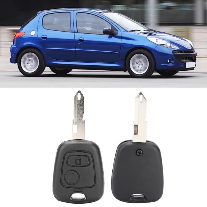 Clé brute 2 Boutons Clé Coque Clé De Voiture Housse De Remplacement Accessoire Fit pour Peugeot 206 306 307