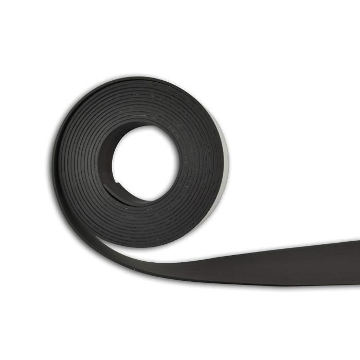 Toga QC38 Rouleau Aimanté Adhésif Plastique Noir 3000 x 2,5 x 0,3 cm