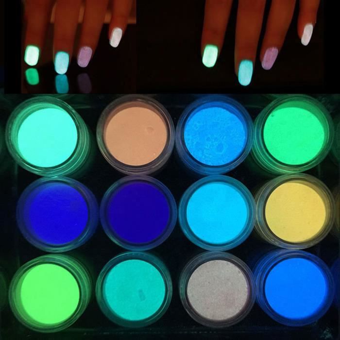 Glow in the Dark Nail Powder Sable Fluorescent Lumineux Neon Pigment Nail Art
