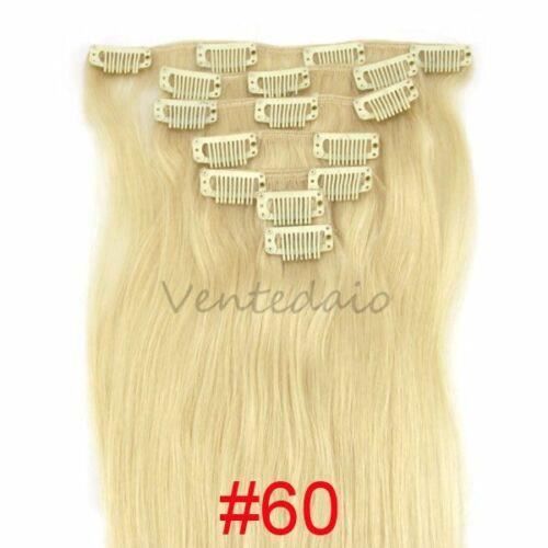 EXTENSIONS DE CHEVEUX A CLIPS 100% NATURELS REMY HAIR (Blond platine 46CM)
