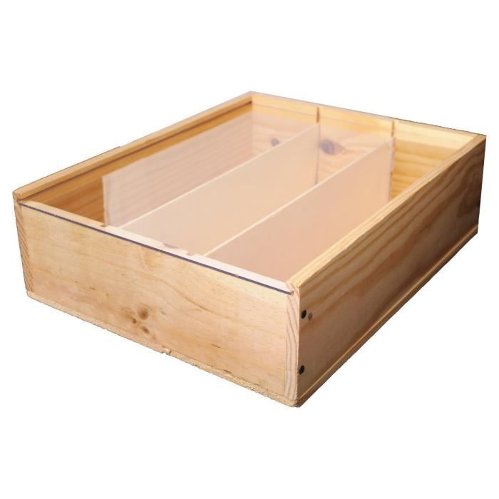 Caisse Bois à Glissière Plexiglas - 3x75cl - coffret